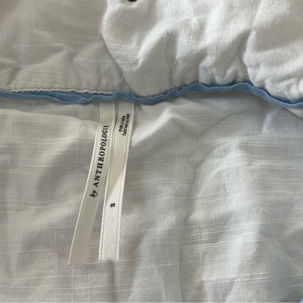 Anthropologie Cezzane Blue And White Striped Eyelet Dress - Picture 6 of 7